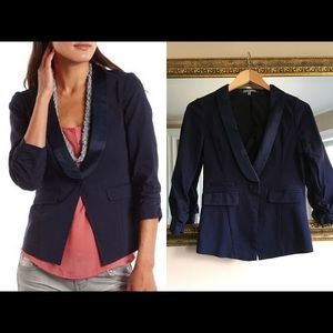 3 for $18/ CR Navy Satin Lapel Blazer